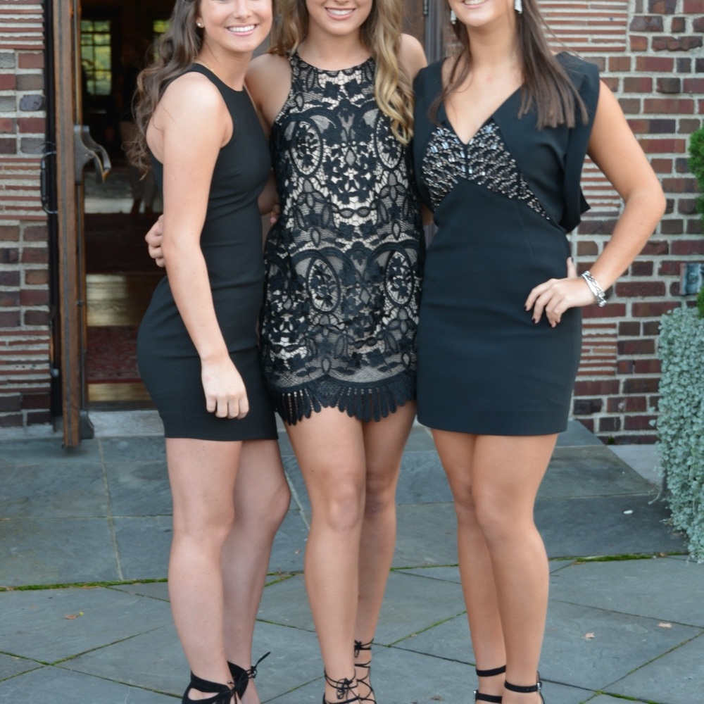 Lovers + Friends Black Lace Mini Dress